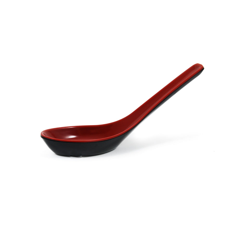 R&B Melamine Red & Black Soup Spoon Tableware Outdoor Tableware Chinese Food
