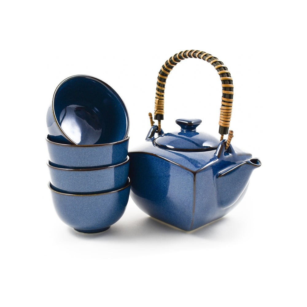 Rich Blue Japanese Tea Set for Four - Buy online today at Sous Chef UK