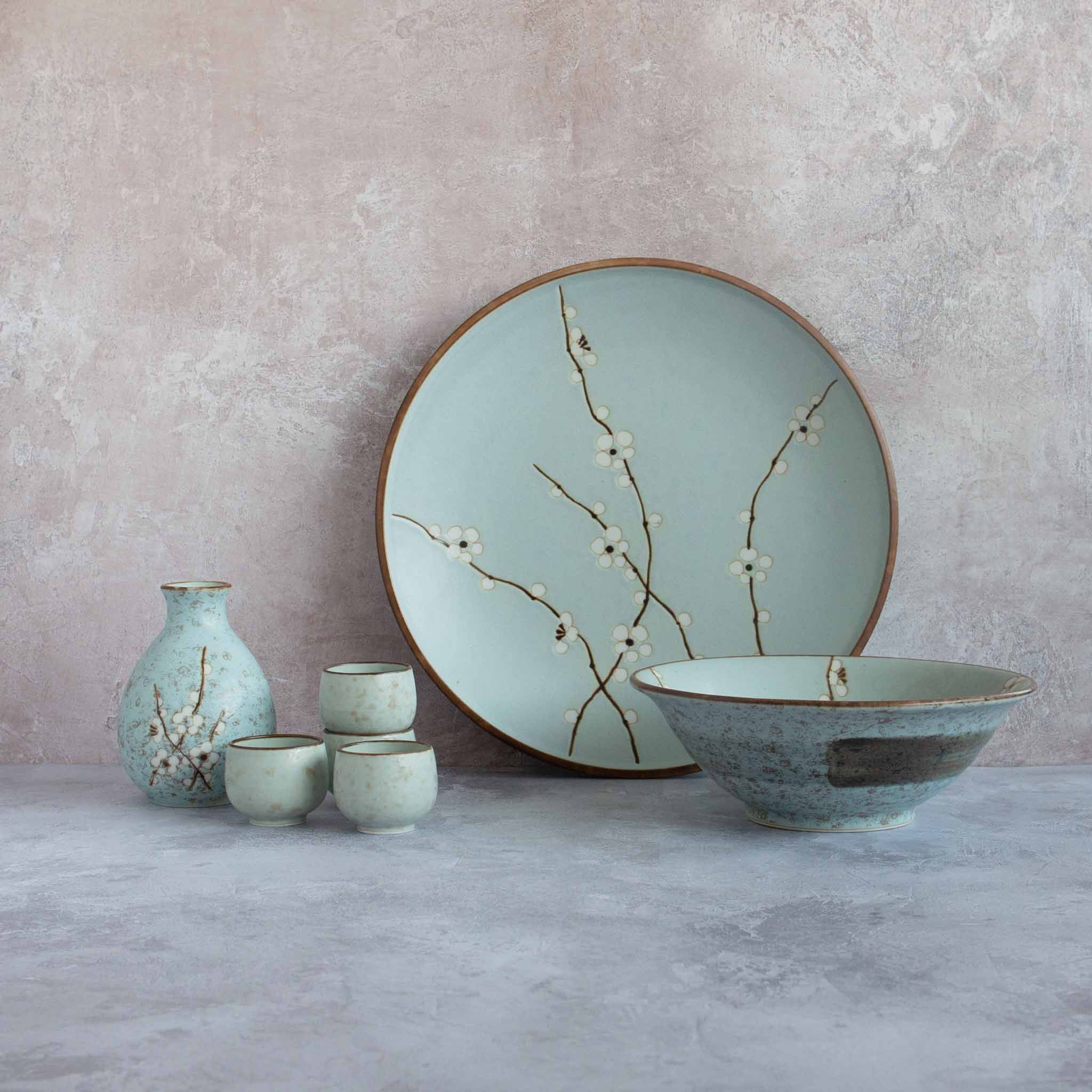 Kiji Stoneware & Ceramics Sakura Blossom Side Plate 19cm x 13cm Tableware Japanese Tableware Japanese Food