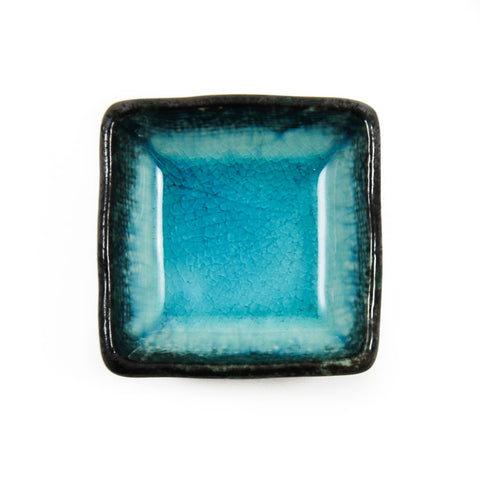Square Turquoise Dipping Bowl, 7cm