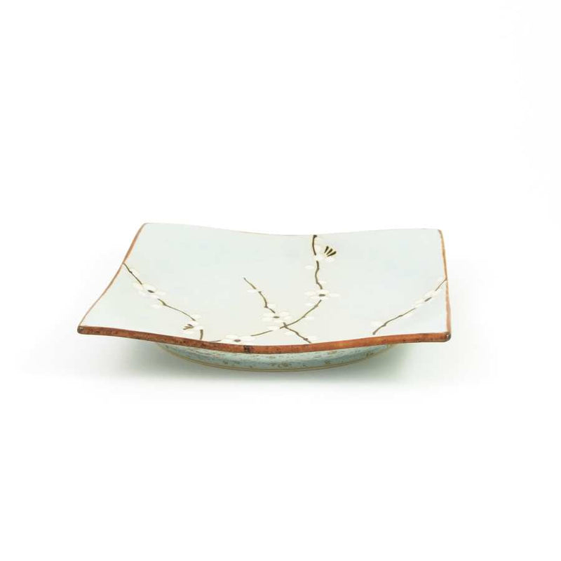 Kiji Stoneware & Ceramics Sakura Blossom Square Plate Tableware Japanese Tableware Chinese Food