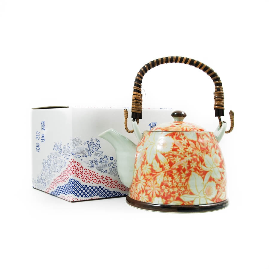 Kiji Stoneware & Ceramics Suisen Red Japanese Teapot Tableware Japanese Tableware Japanese Food