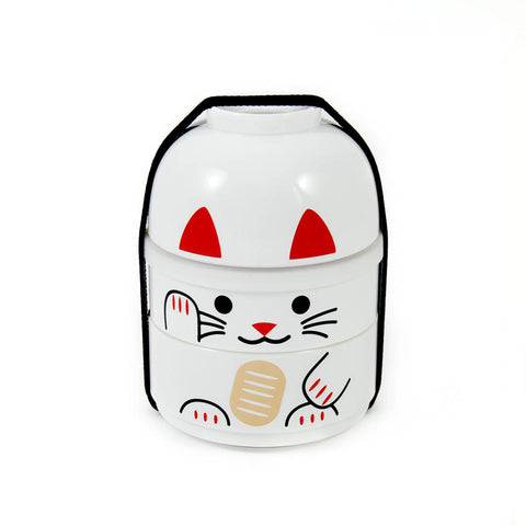 White Manekineko Bento Box, 640ml